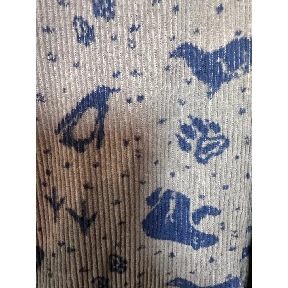 Gymboree Kids Gray Blue Arctic Animal Print Corduroy Overalls Small Penguin Bear
